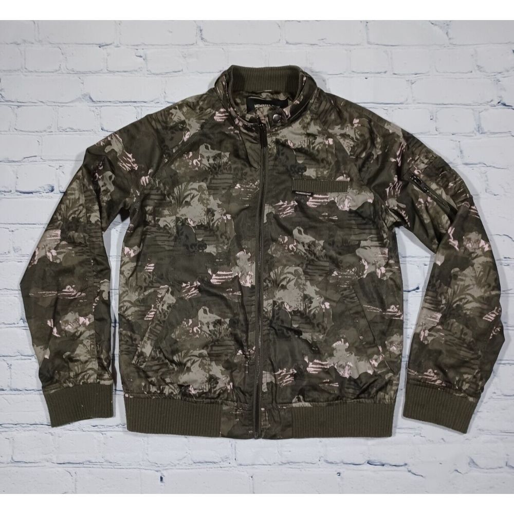 Members Only Jacket Girls Sz 16 Camouflage Green Pink Boyfriend Fit Full Zip